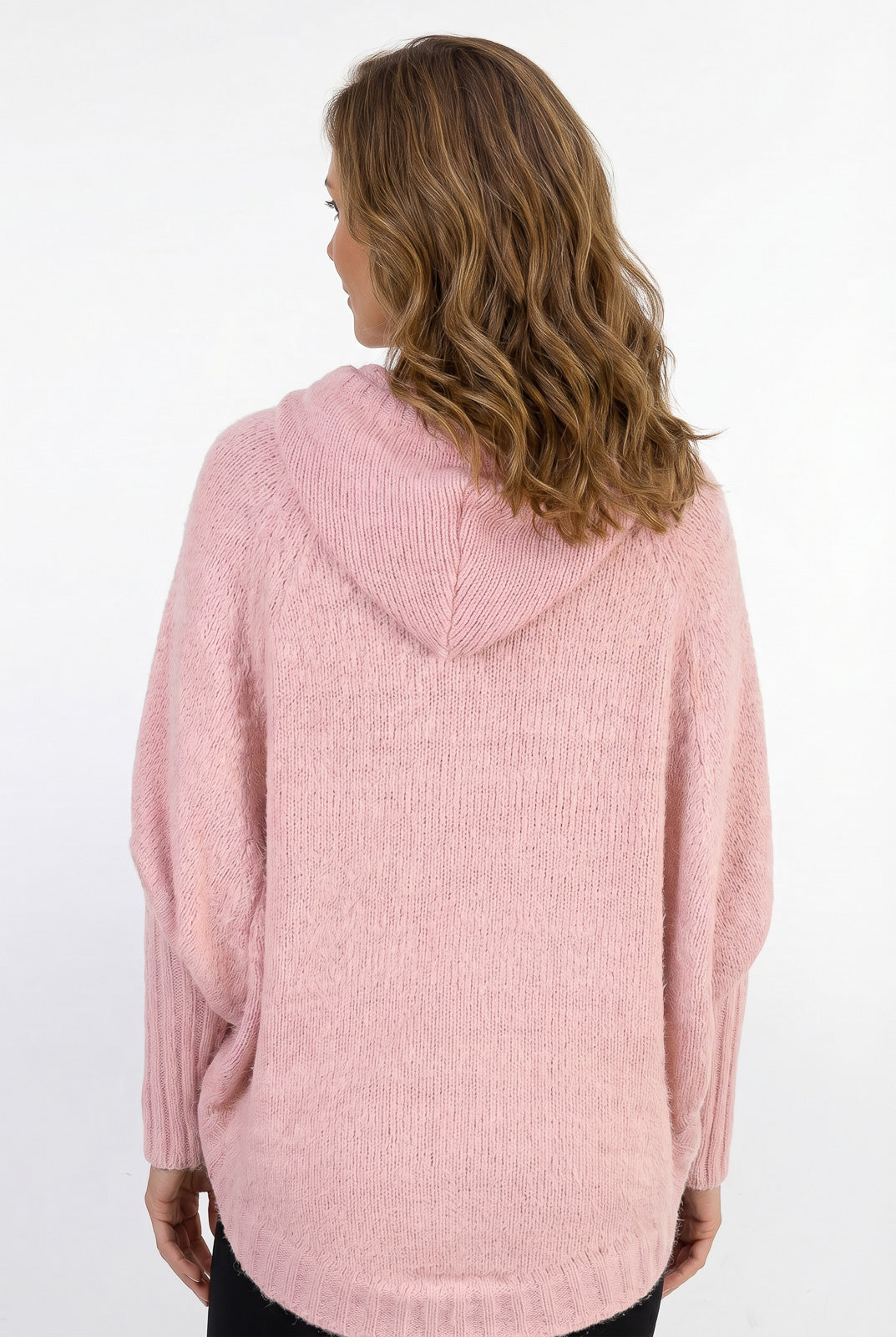 Poncho de tricô com capuz 60012