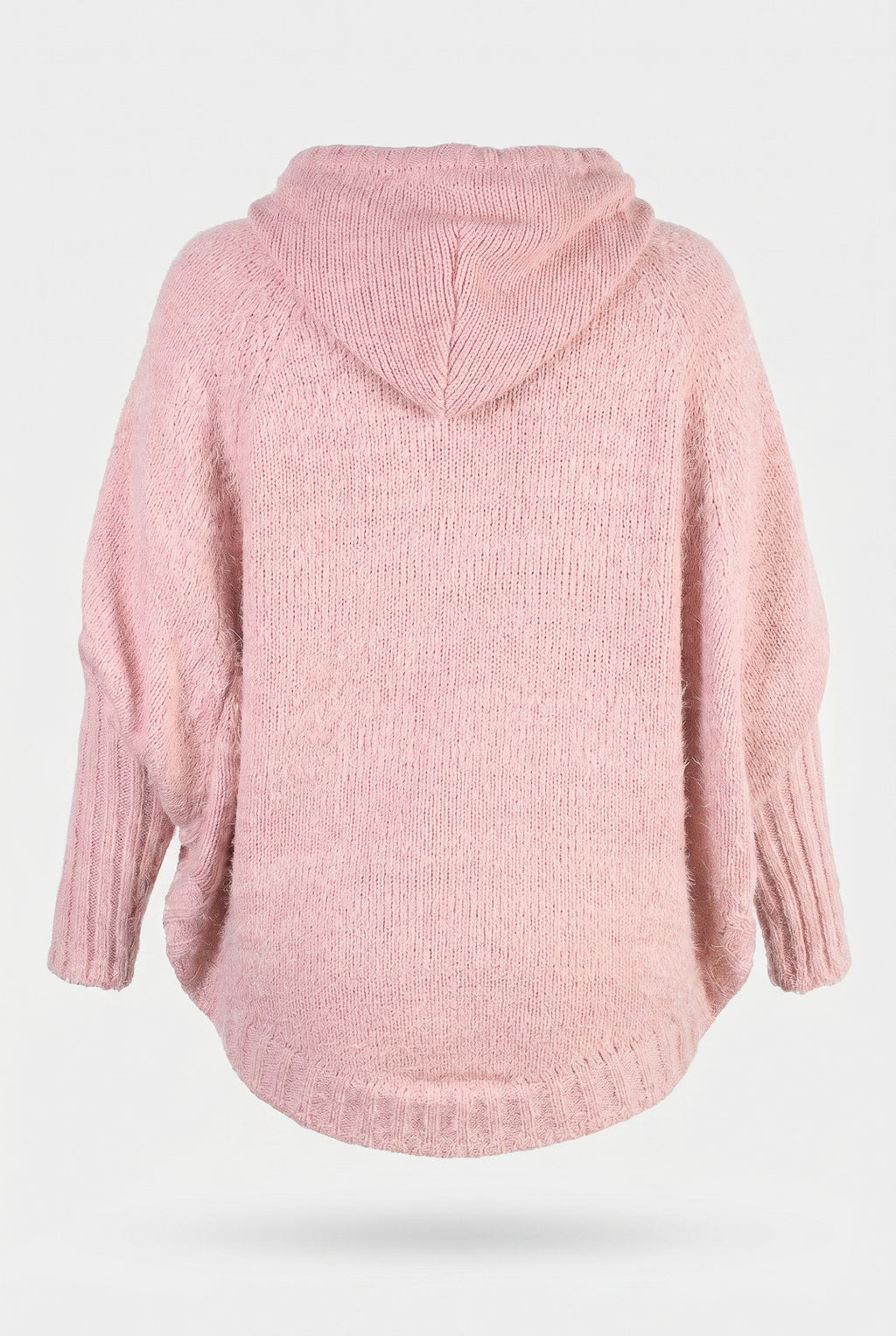 Poncho de tricô com capuz 60012