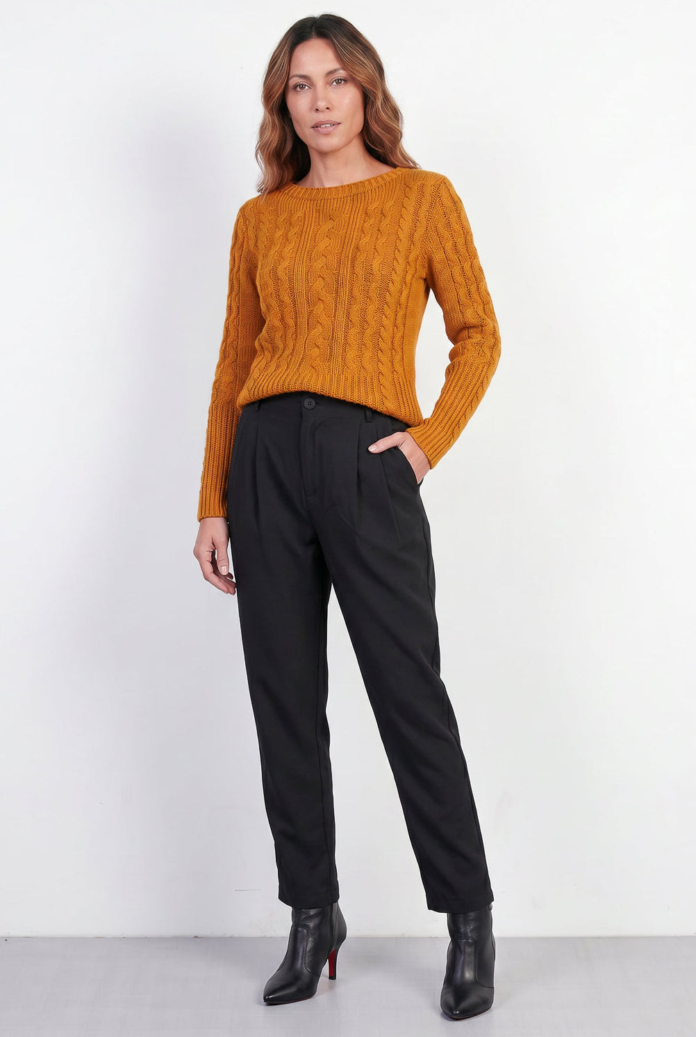 Blusa feminina de tricô gola canoa 60016