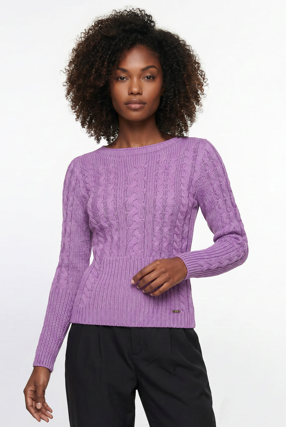 Blusa feminina de tricô gola canoa 60016