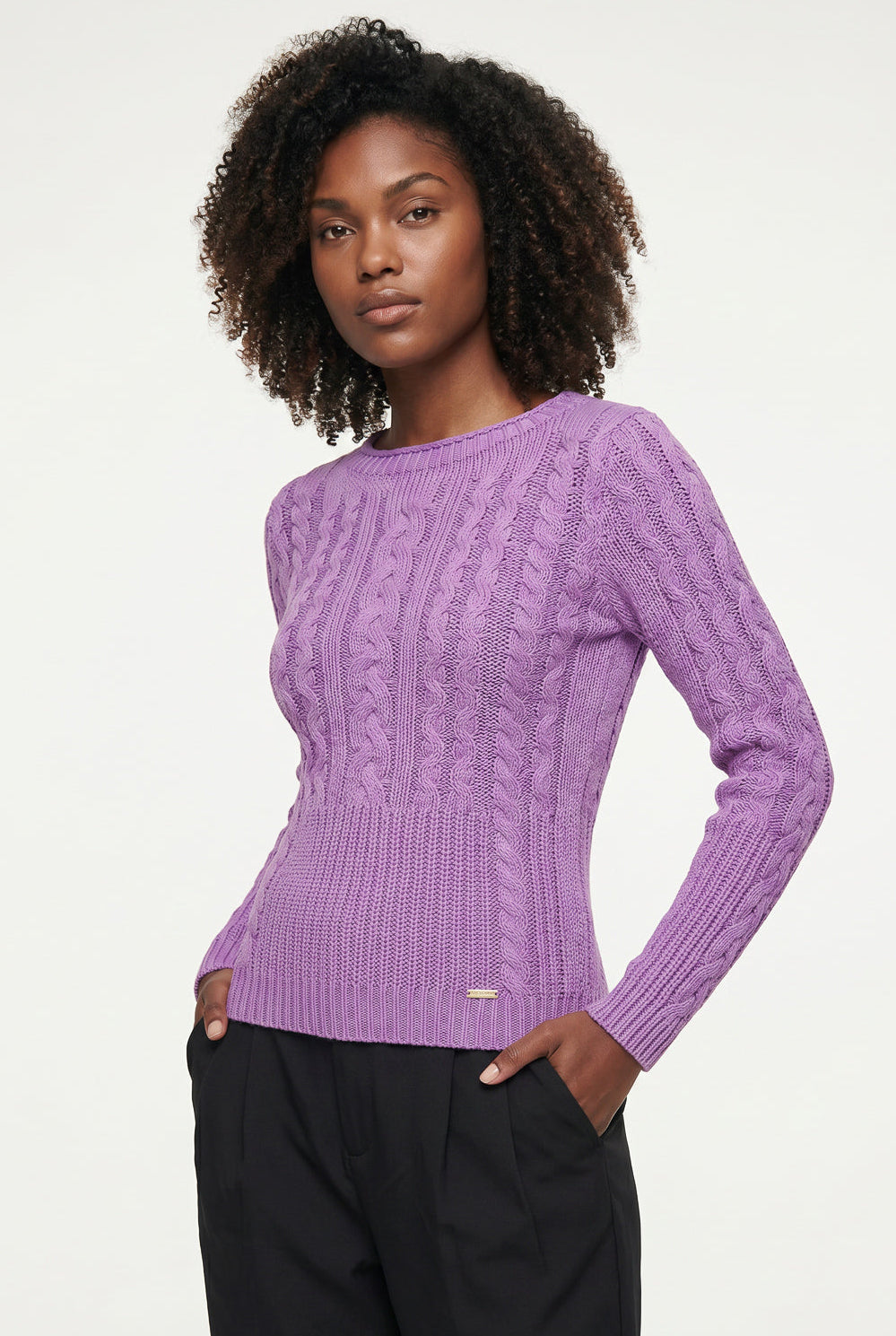 Blusa feminina de tricô gola canoa 60016