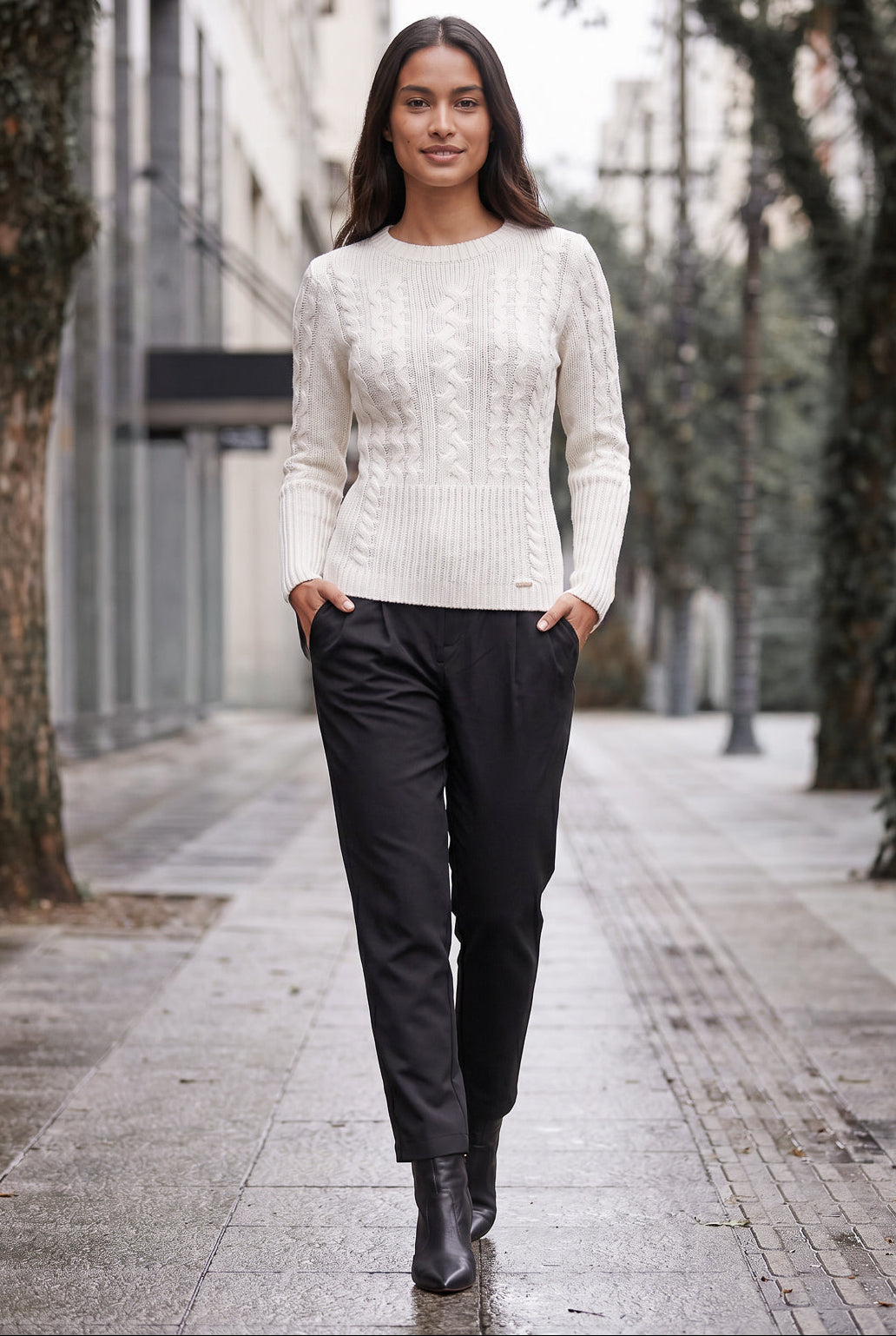 Blusa feminina de tricô gola canoa 60016