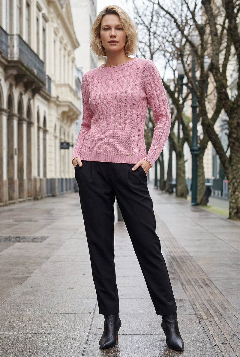 Blusa feminina de tricô gola canoa 60016