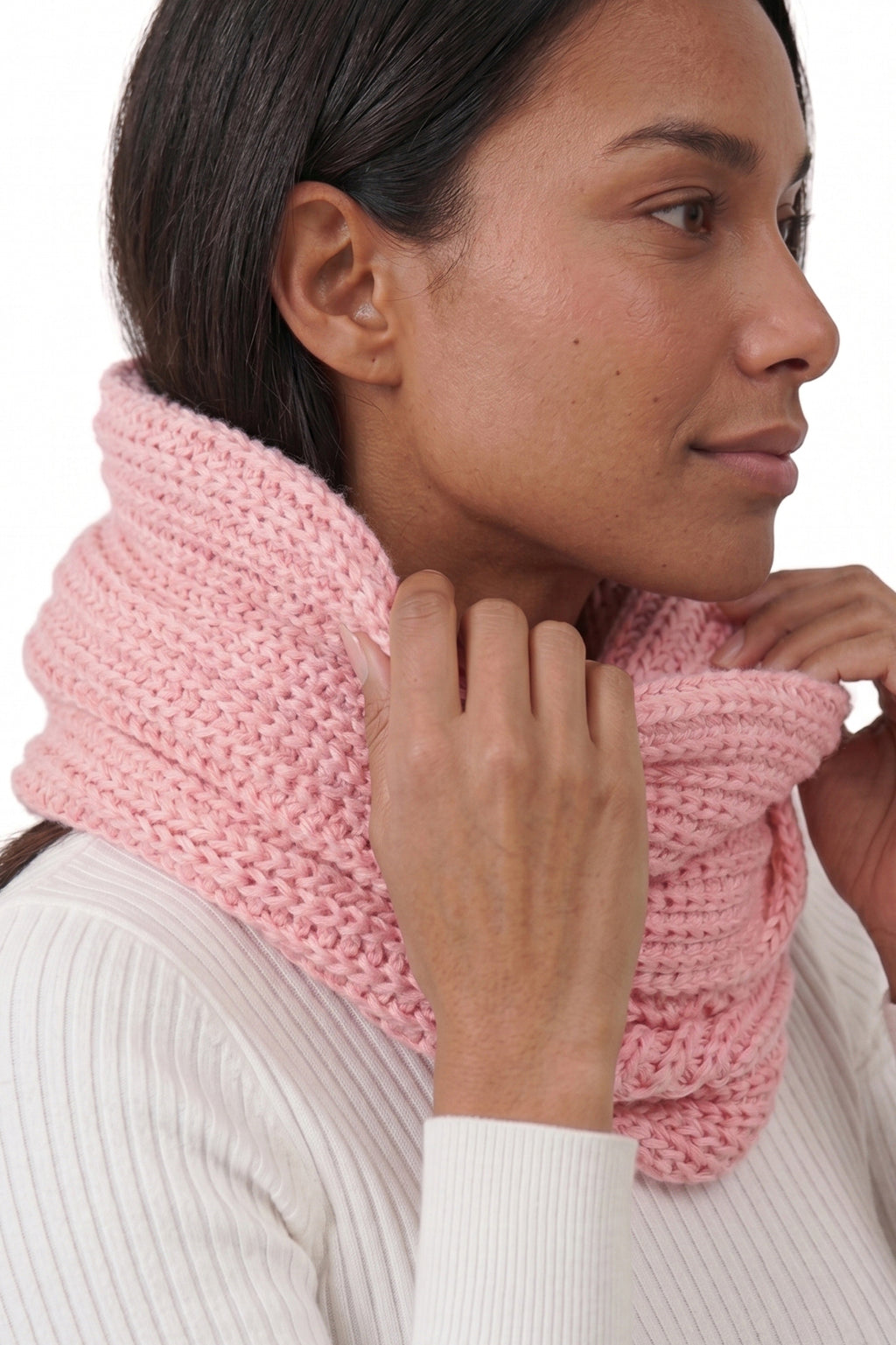 Gola cachecol fechado infinito feminino de tricô 60017