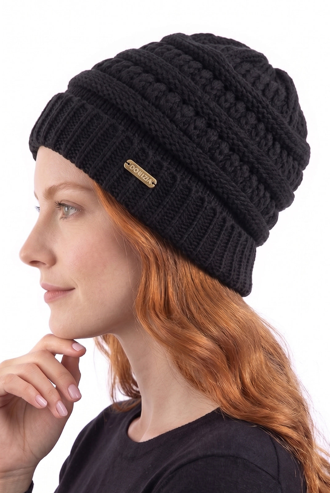 Gorro de tricô inverno feminino 60018