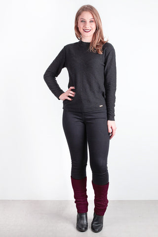 Polaina feminina de malha tricô para inverno