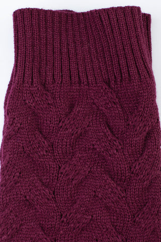 Polaina feminina de malha tricô para inverno
