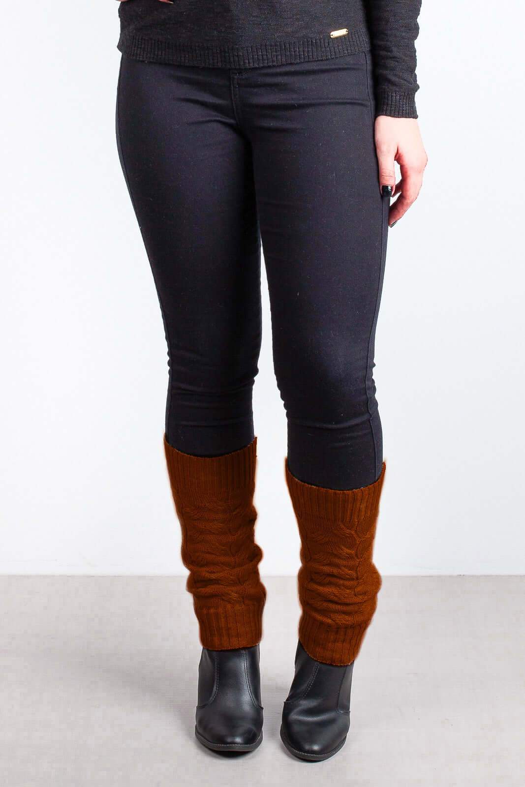 Polaina feminina de malha tricô para inverno - Enluaze