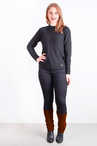 Polaina feminina de malha tricô para inverno