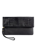 Clutch de couro croco Nikki - Enluaze