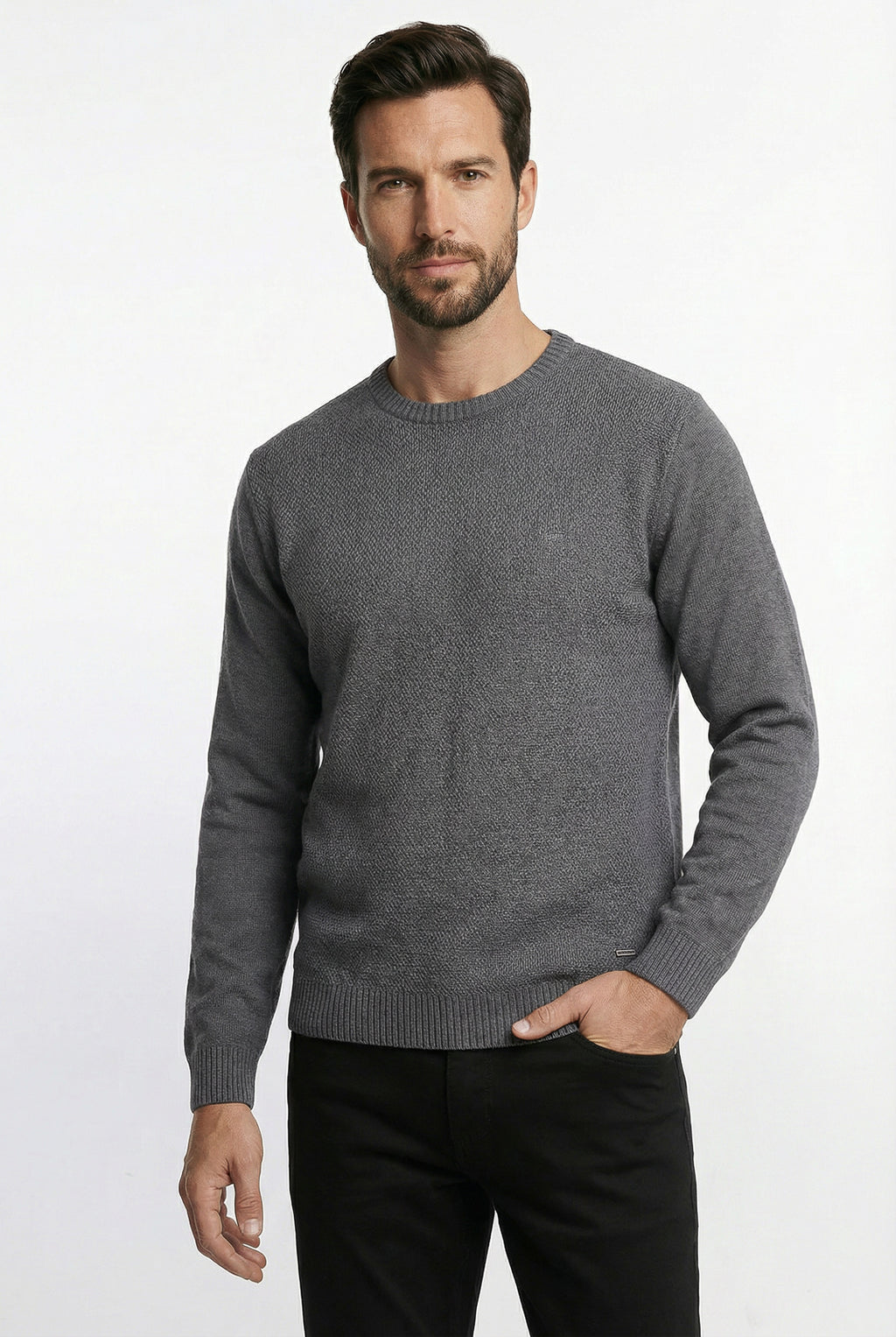 Blusão masculino de malha gola redonda 50003