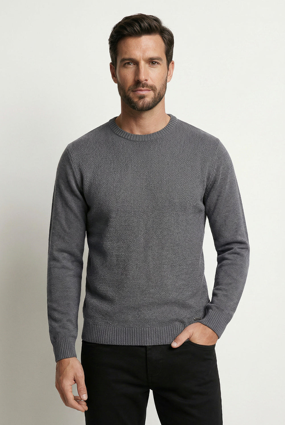 Blusão masculino de malha gola redonda 50003