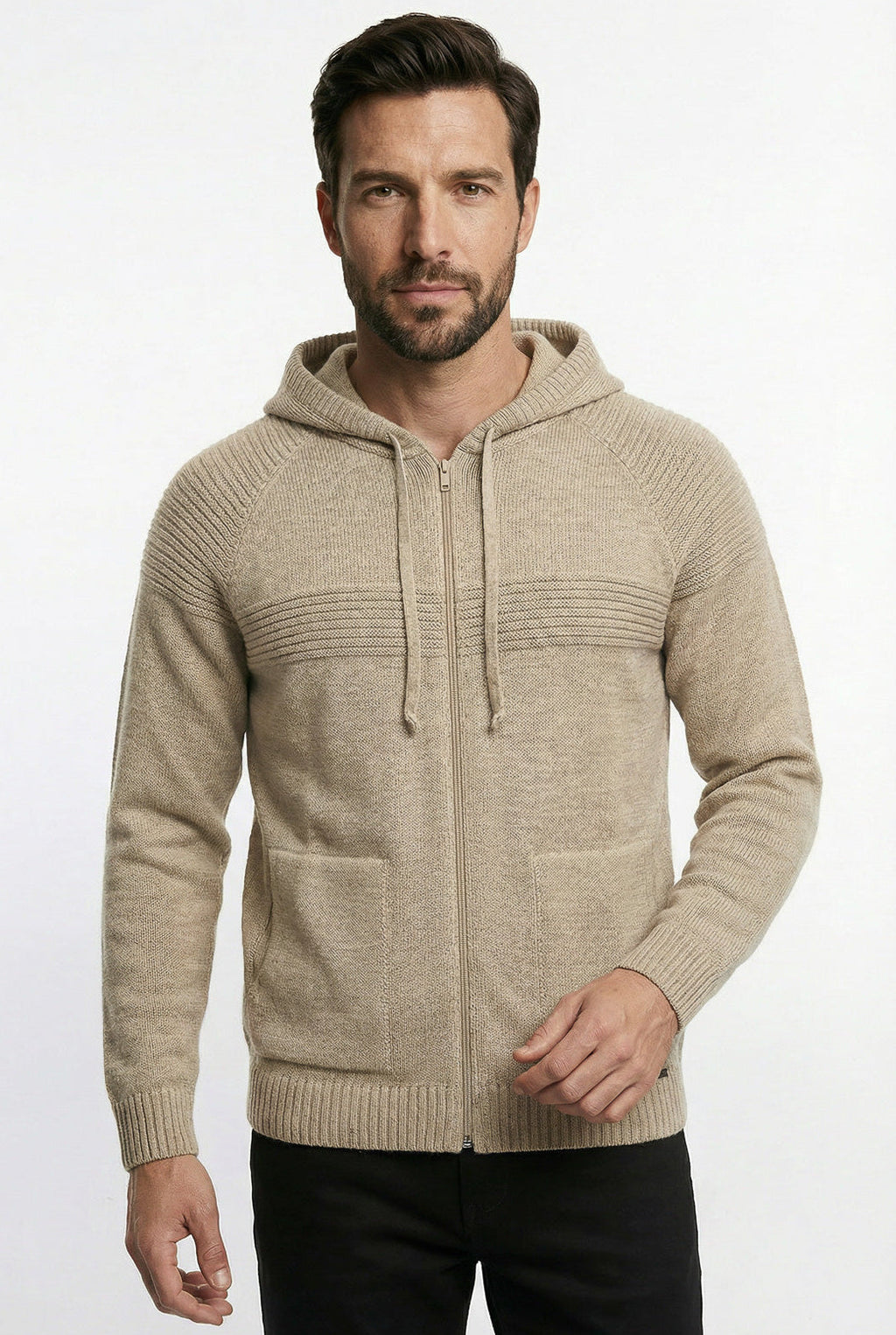 Jaqueta de malha manga raglan 50005
