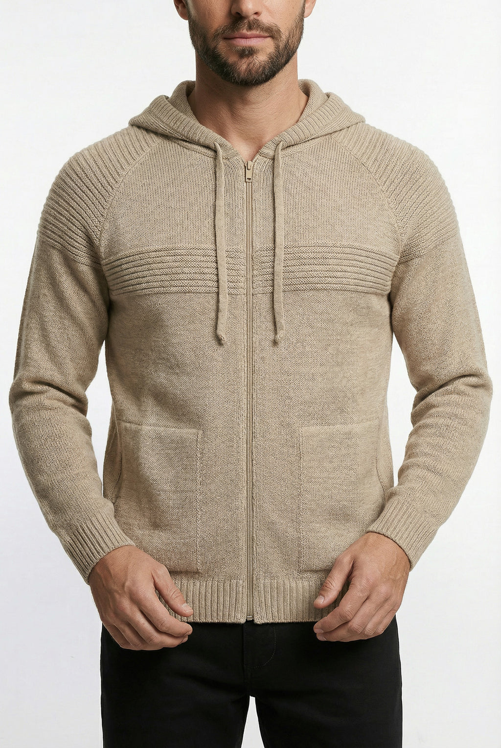 Jaqueta de malha manga raglan 50005
