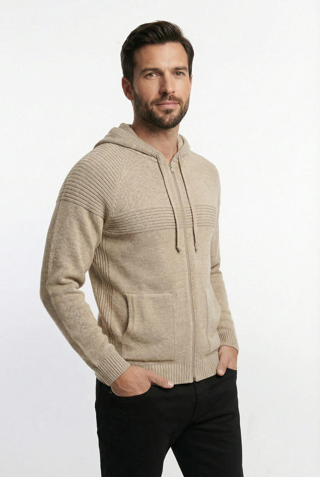 Jaqueta de malha manga raglan 50005