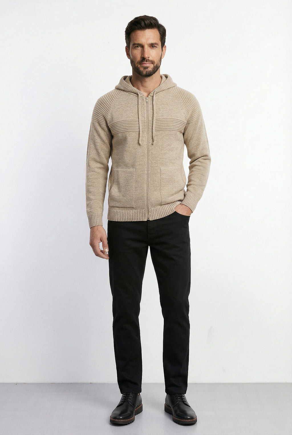 Jaqueta de malha manga raglan 50005