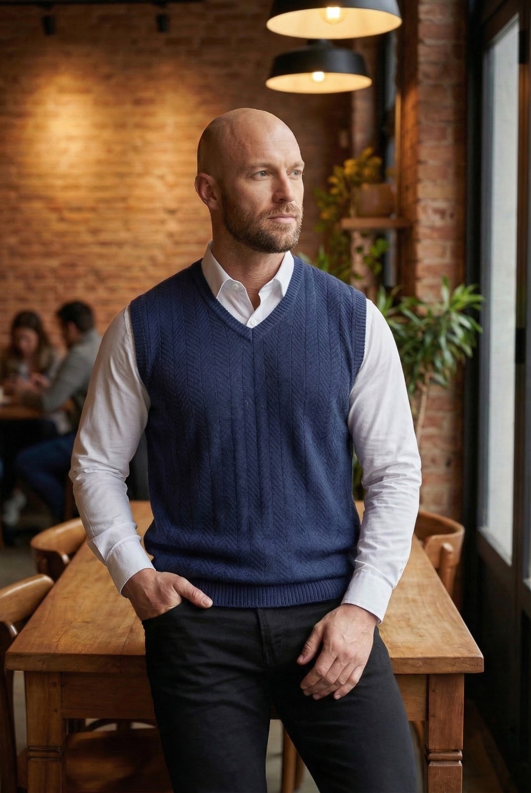 Colete de malha masculino 50009