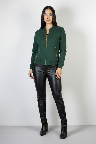 Jaqueta feminina suede forrada com bolsos 70414