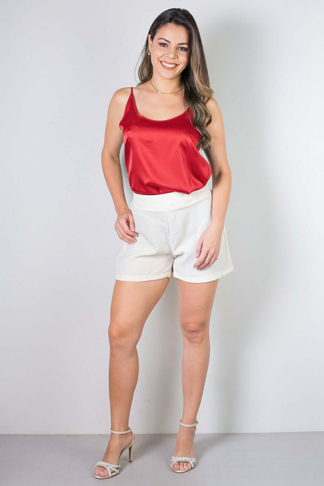 Blusa feminina de alcinha cetim 71103 - Enluaze