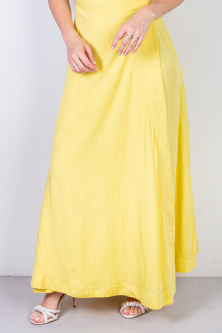 Vestido longo de viscose slub transpassado 71116