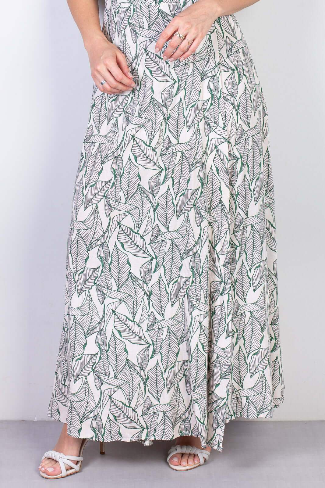 Vestido longo de viscose slub transpassado 71116 - Enluaze