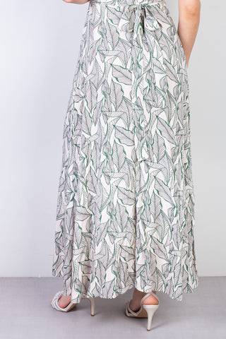 Vestido longo de viscose slub transpassado 71116