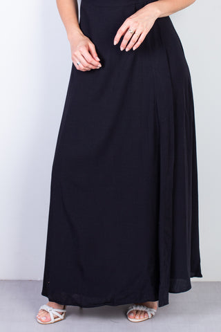 Vestido longo de viscose slub transpassado 71116