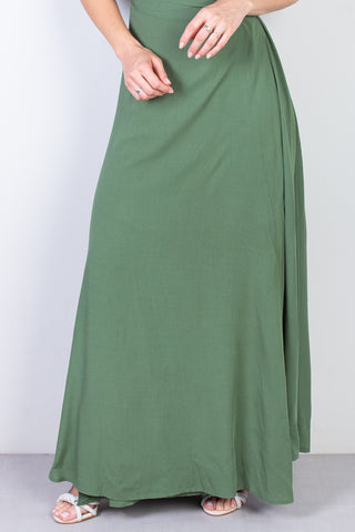 Vestido longo de viscose slub transpassado 71116