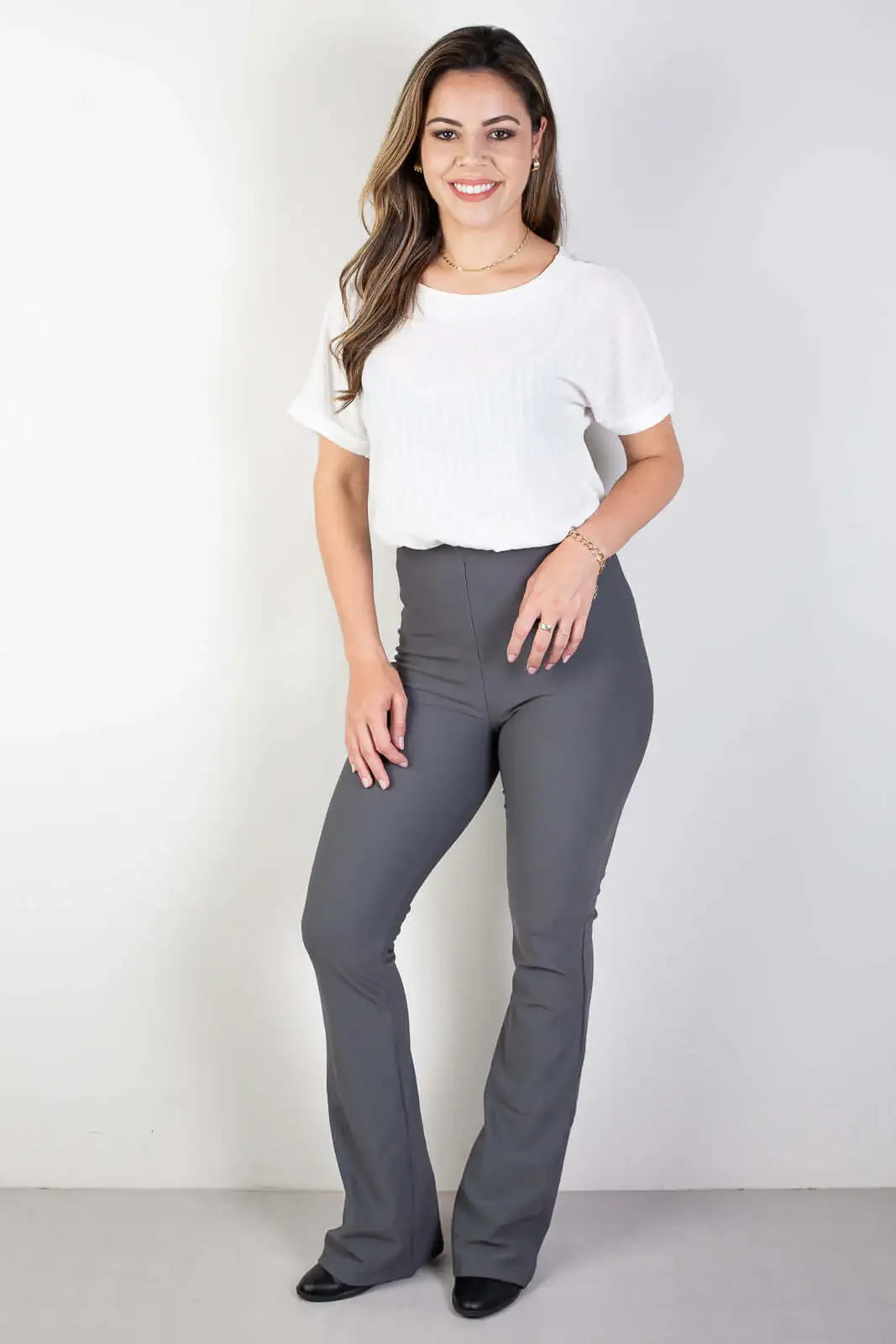 Calça flare cintura alta feminina 80020 - Enluaze