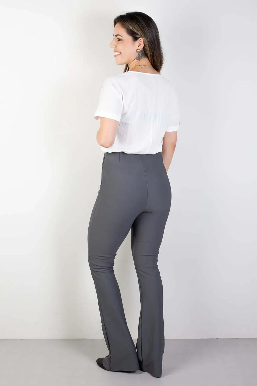 Calça flare cintura alta feminina 80020 - Enluaze