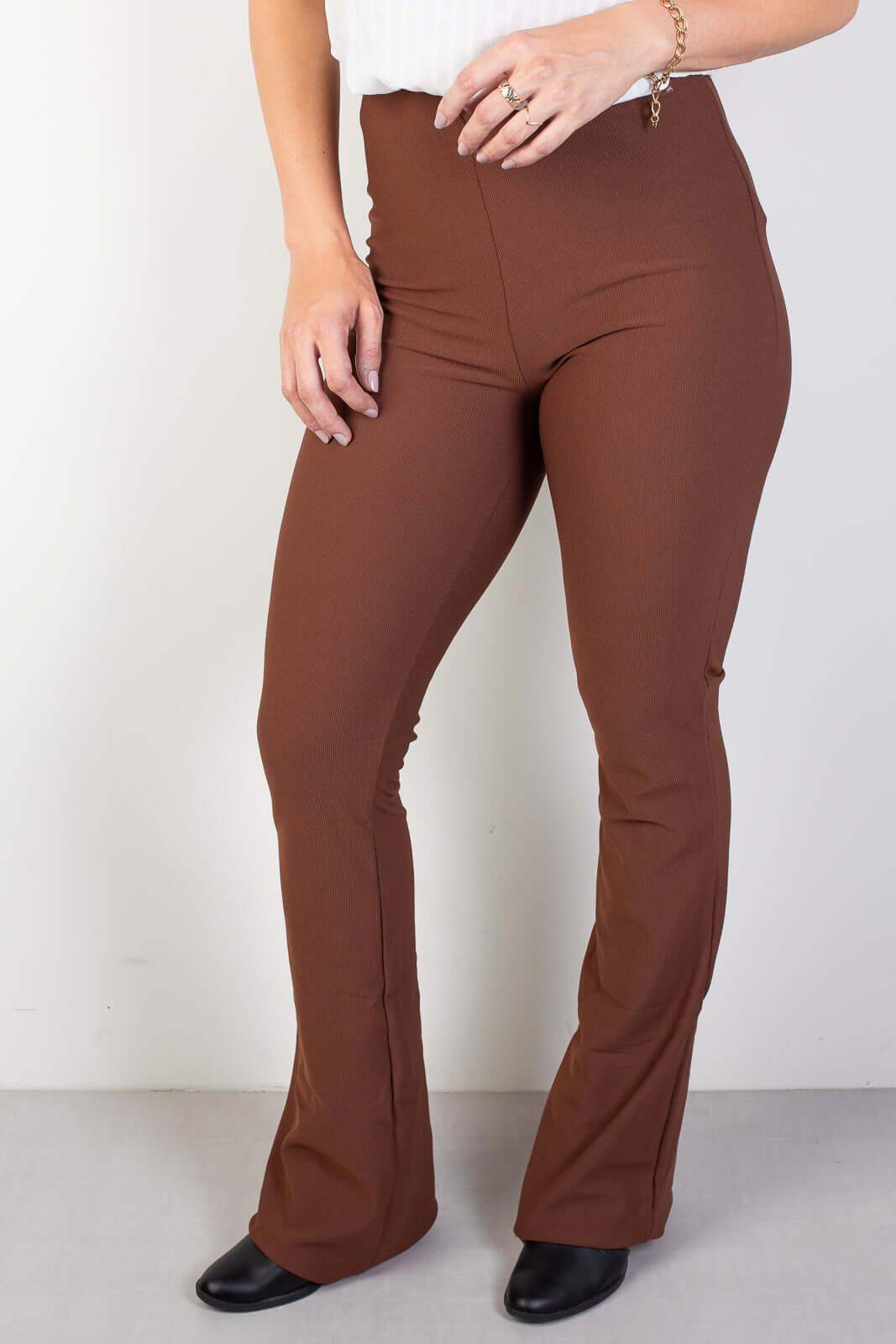 Calça flare cintura alta feminina 80020 - Enluaze