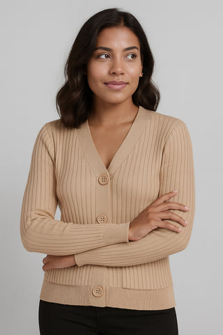 Casaco tricot botões e bolsos 80994