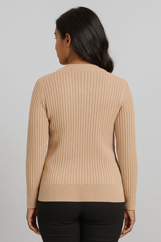 Casaco tricot botões e bolsos 80994