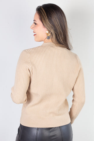 Casaco tricot botões e bolsos 80994