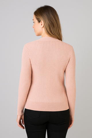 Casaco tricot botões e bolsos 80994