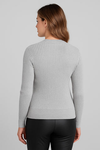 Casaco tricot botões e bolsos 80994