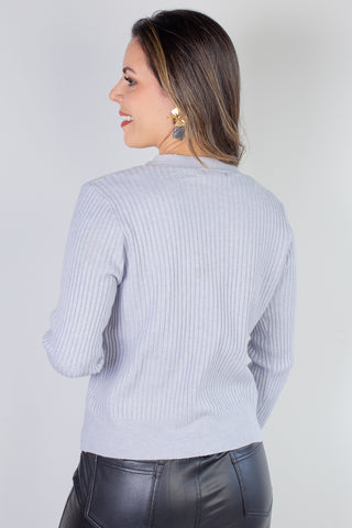 Casaco tricot botões e bolsos 80994