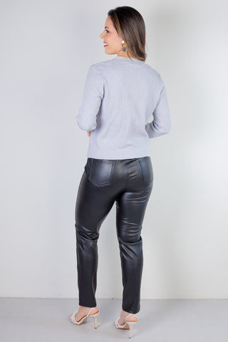 Casaco tricot botões e bolsos 80994