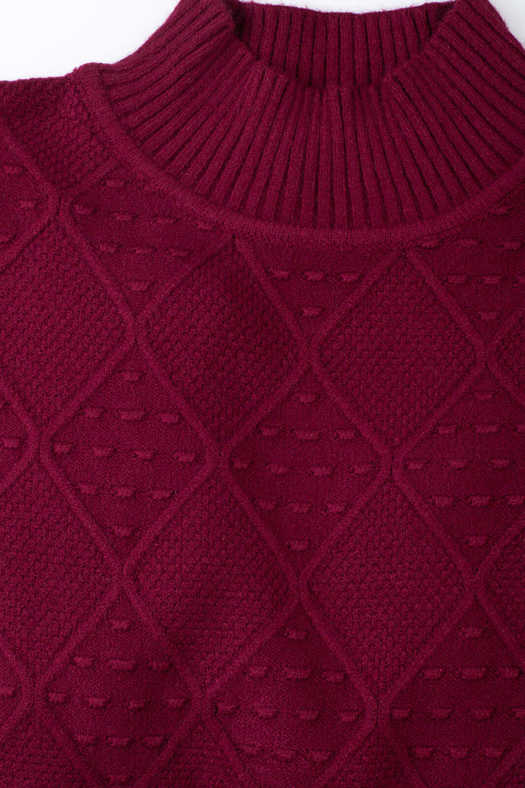 Blusa de tricô gola rolê manga bispo 81190 - Enluaze