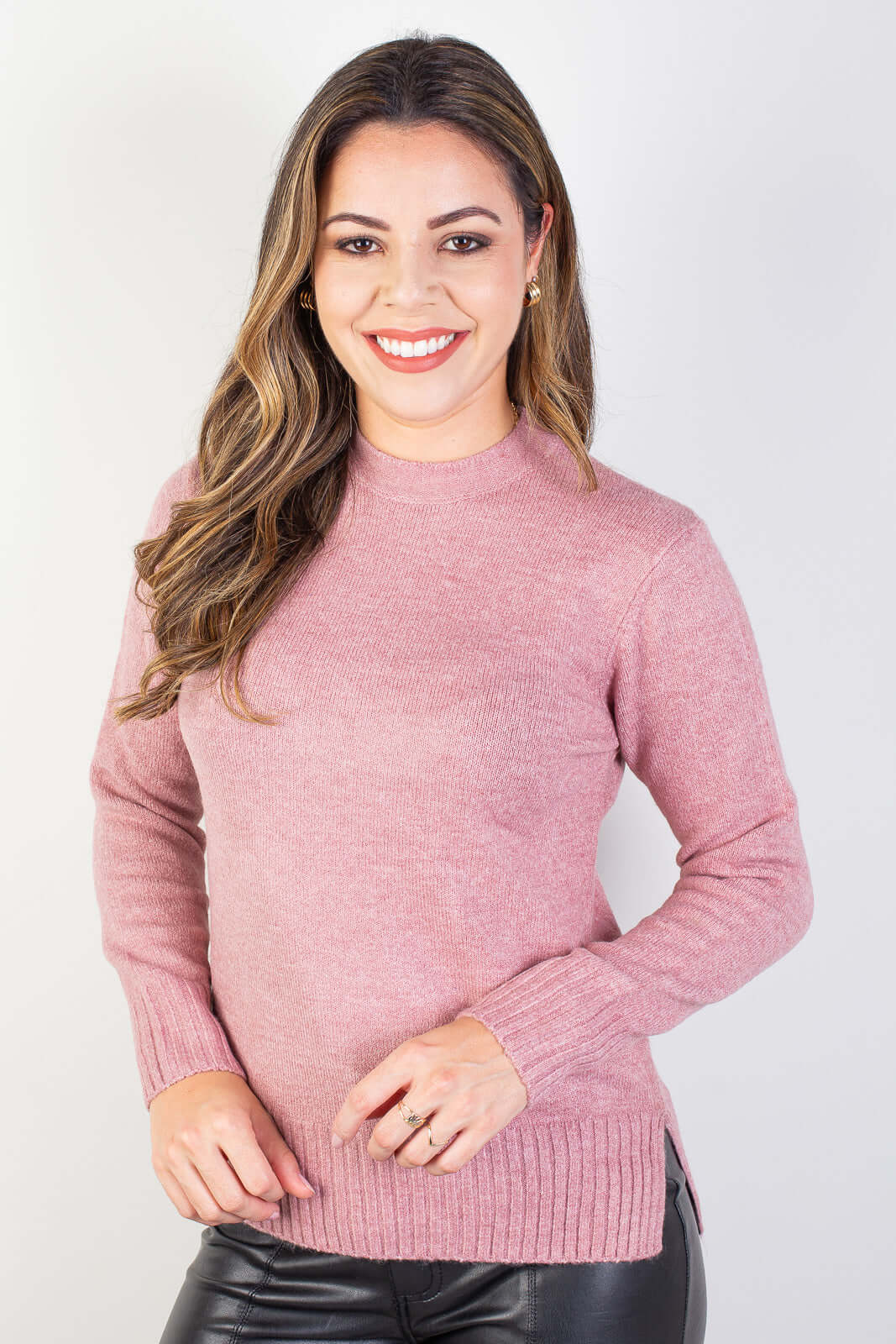 Blusa suéter de malha feminina 82933 - Enluaze