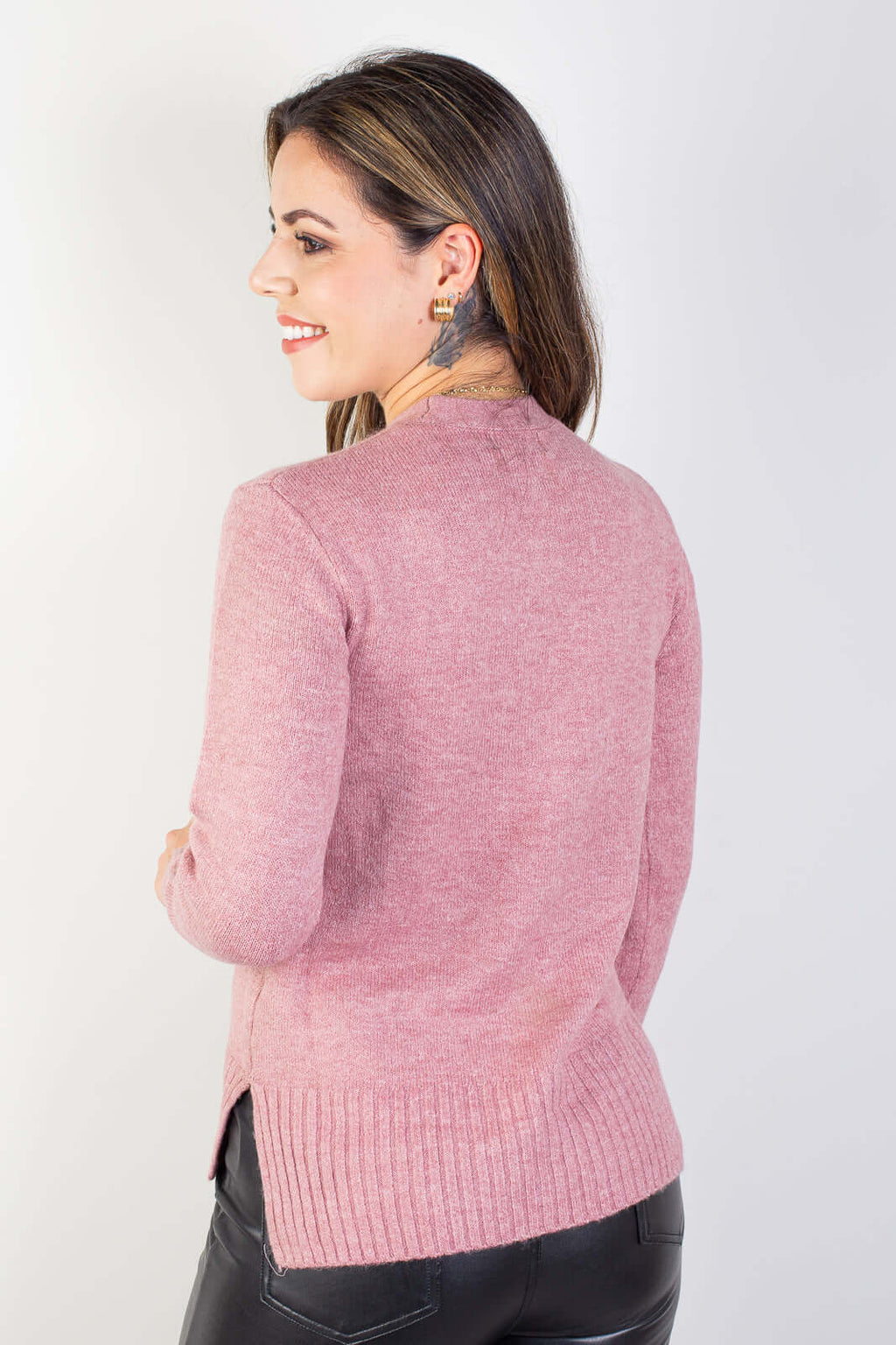 Blusa suéter de malha feminina 82933 - Enluaze