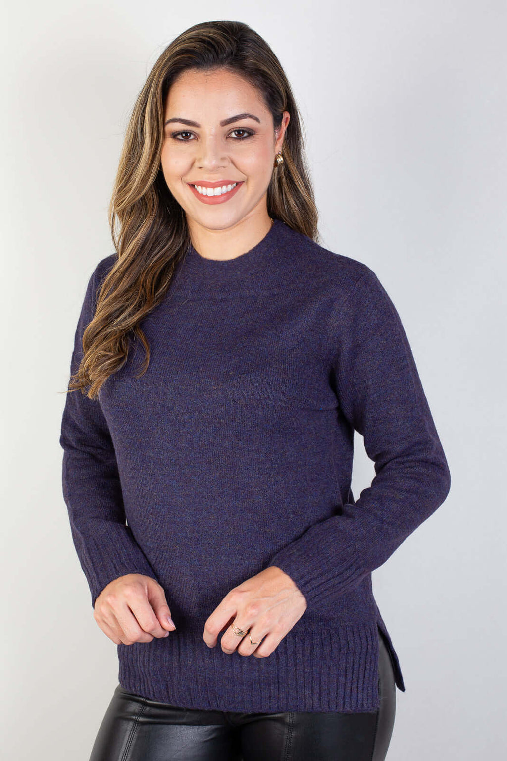 Blusa suéter de malha feminina 82933 - Enluaze