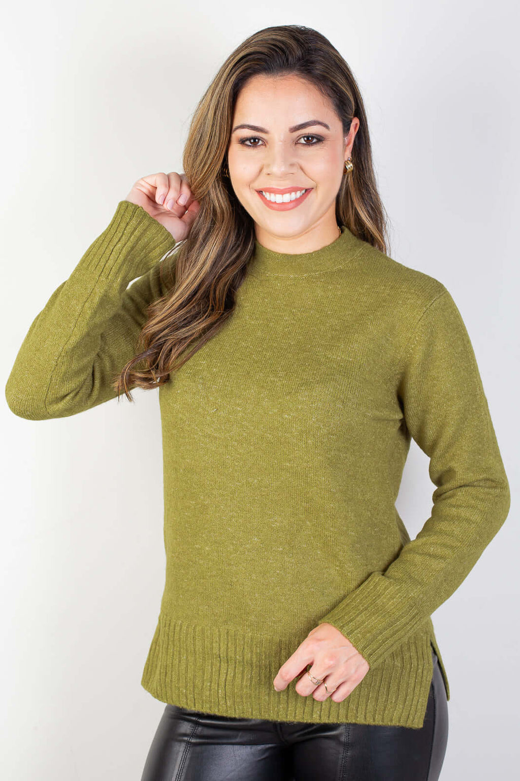 Blusa suéter de malha feminina 82933 - Enluaze