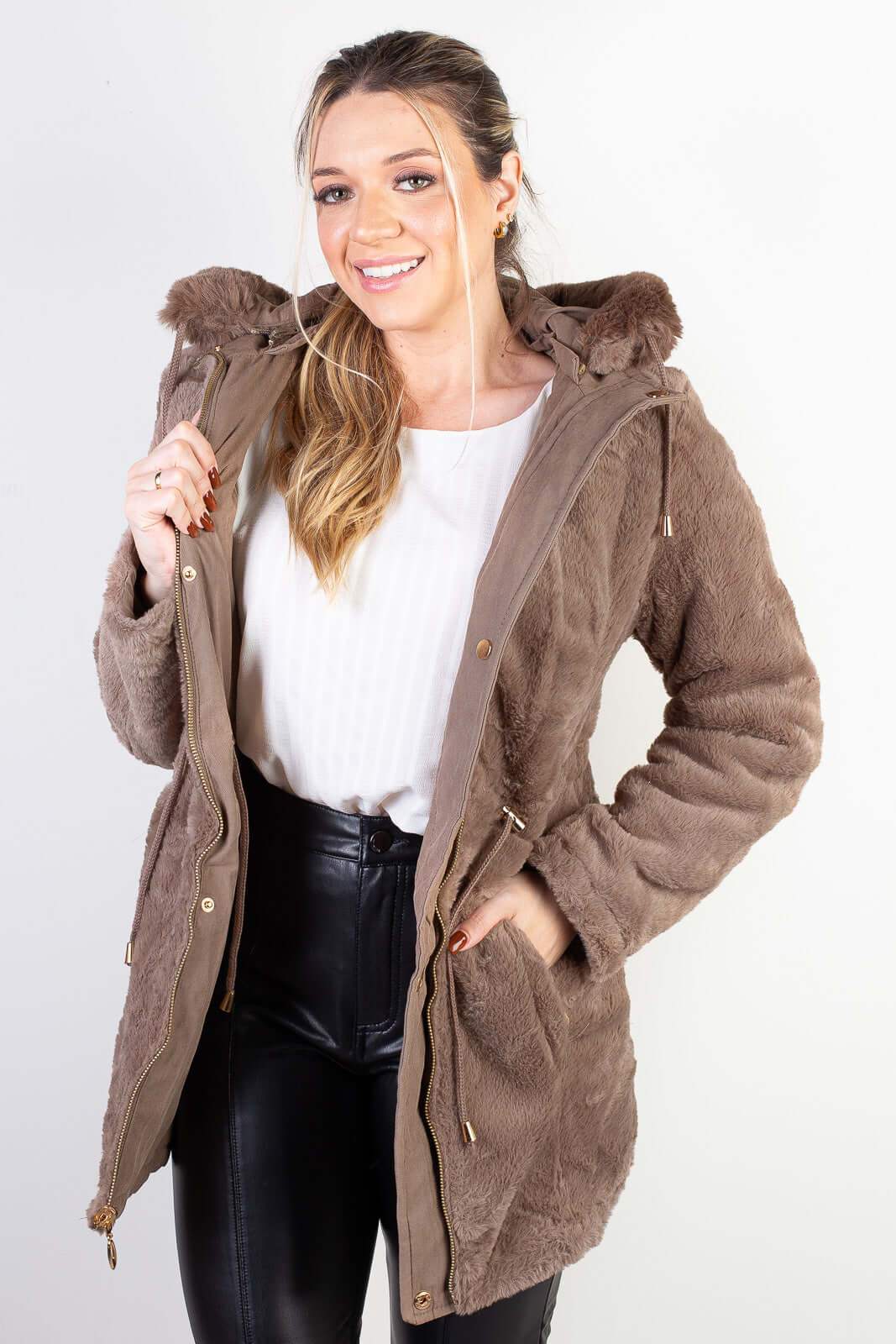 Jaqueta feminina de sarja reversível 84282 - Enluaze