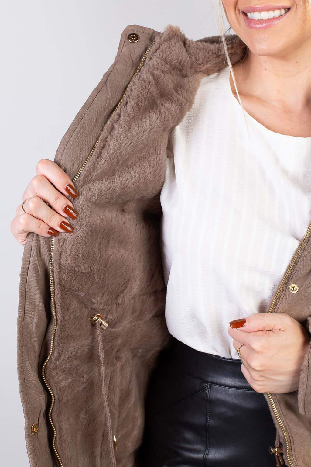 Jaqueta feminina de sarja reversível 84282 - Enluaze