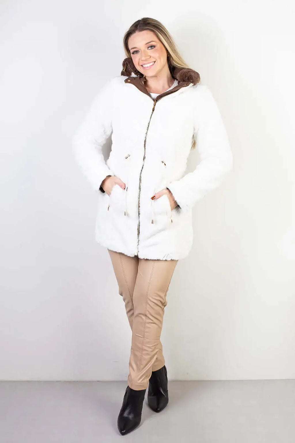 Jaqueta feminina de sarja reversível 84282 - Enluaze