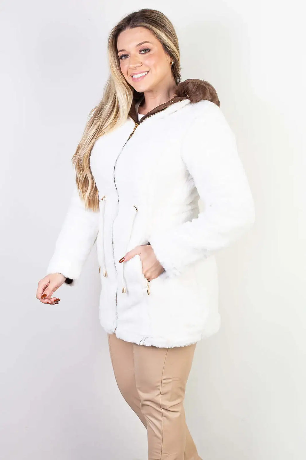 Jaqueta feminina de sarja reversível 84282 - Enluaze