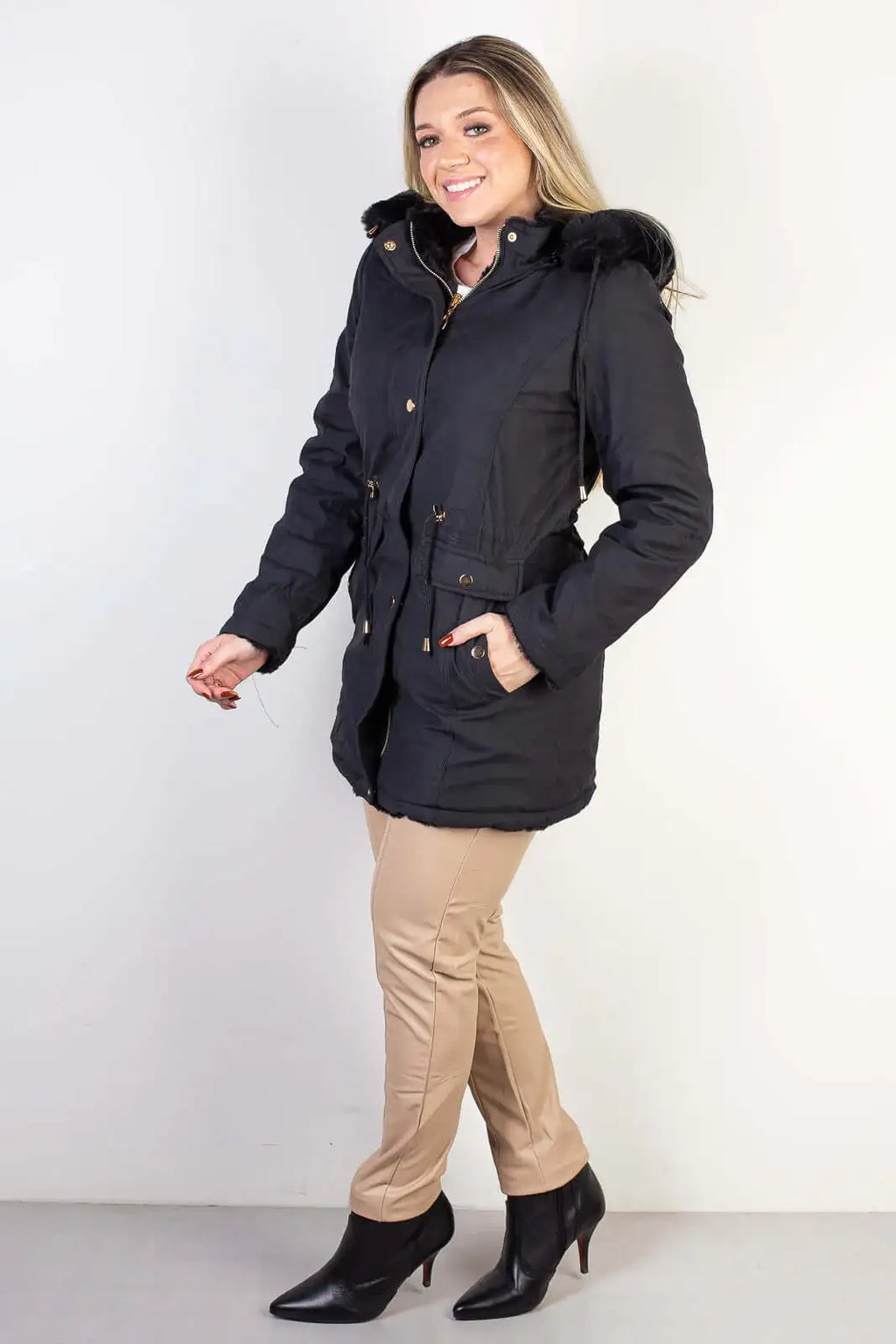 Jaqueta feminina de sarja reversível 84282 - Enluaze