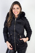 Jaqueta feminina nylon reversível com pelo 84293 - Enluaze