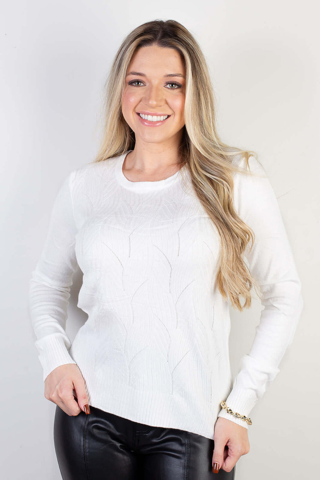 Blusa de malha feminina detalhes 84338 - Enluaze